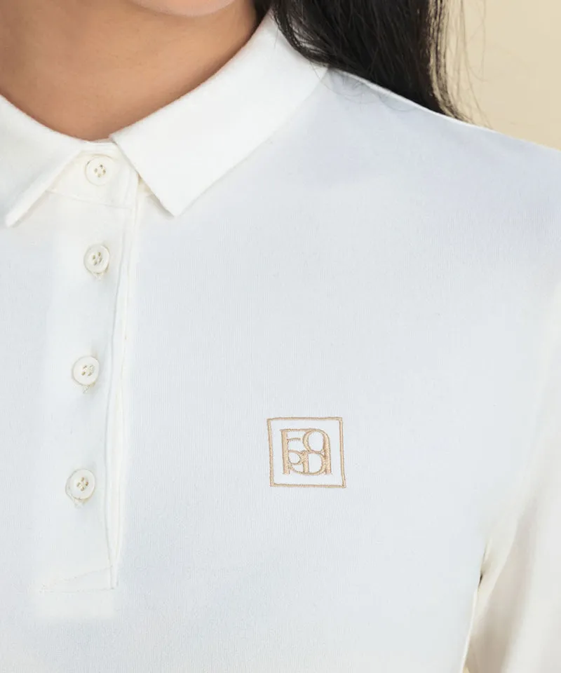 FORDI Color Blocking Fleece Collar T-Shirt - Ivory