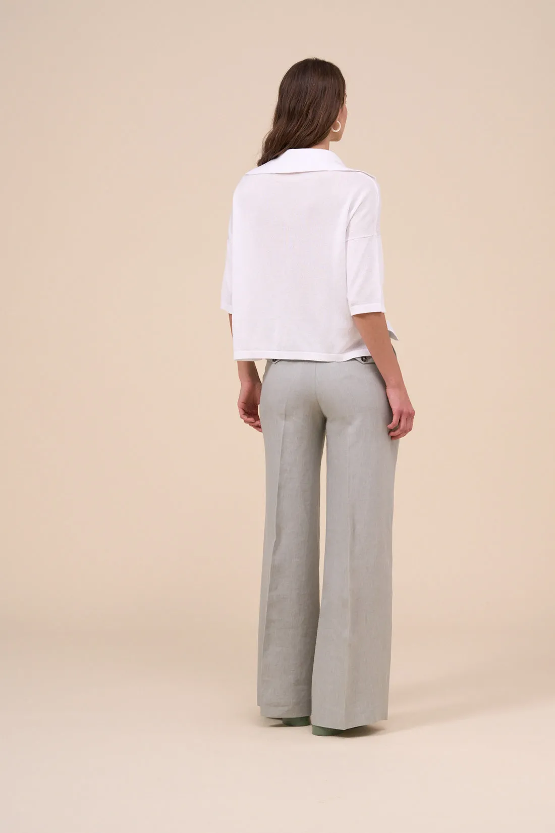 GLORIA LIGHT BEIGE DELAVE LINEN PANT