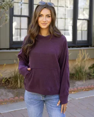 Grace & Lace Corded Hoodie - Aubergine/Small