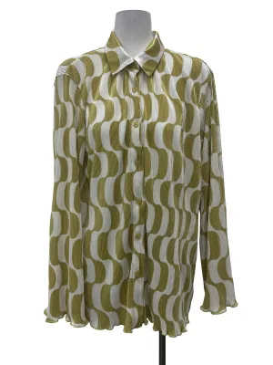 Green Pleated Shirt