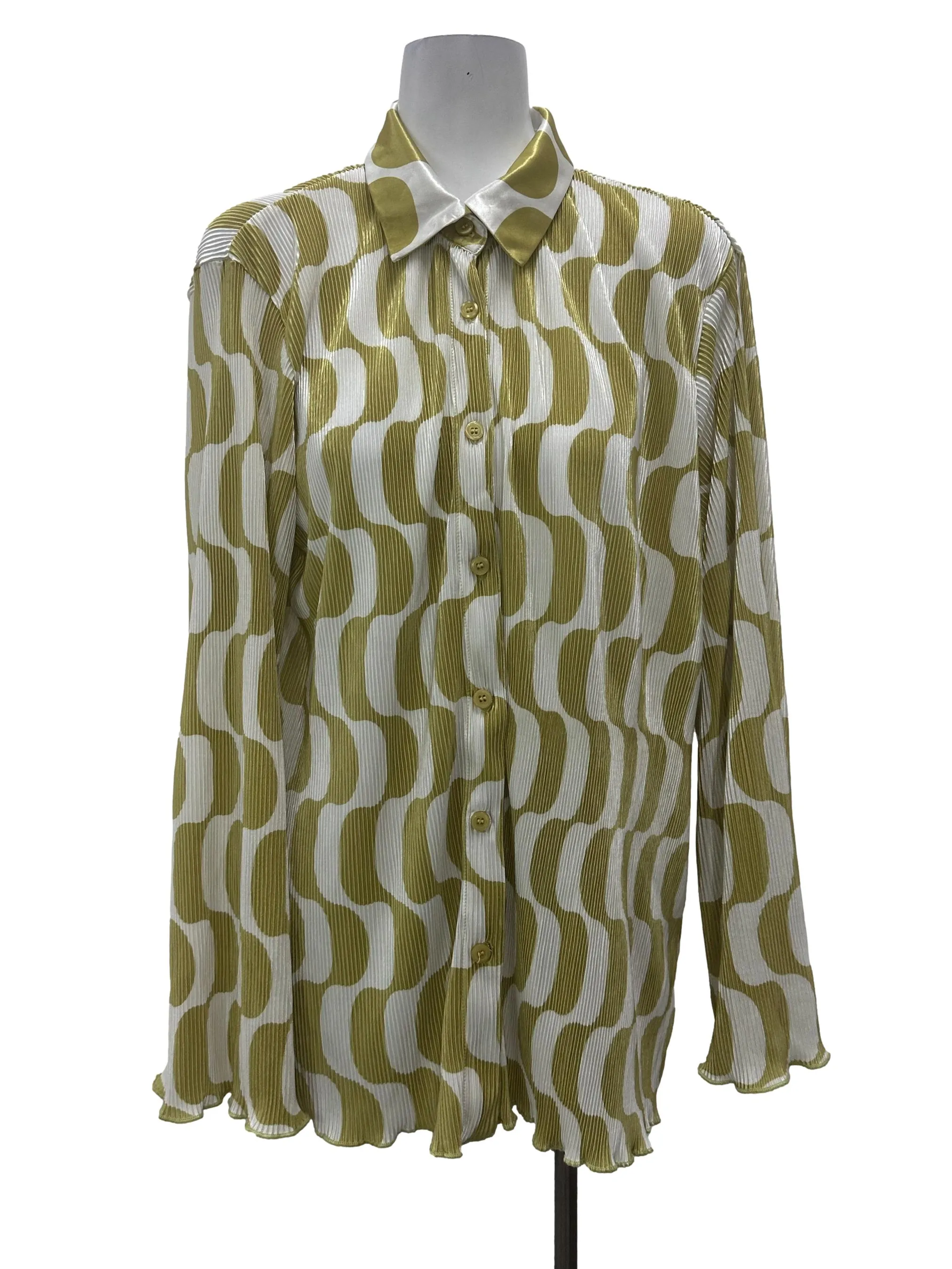 Green Pleated Shirt