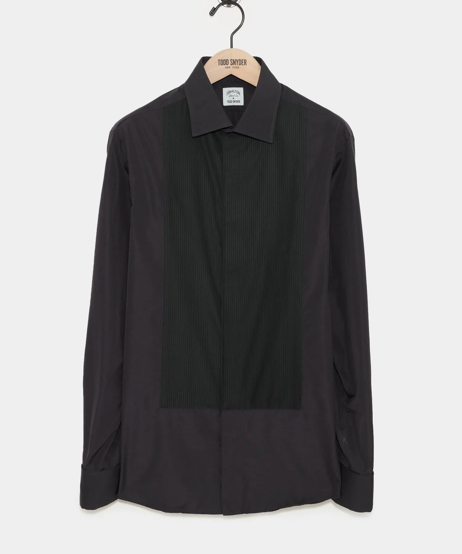 Hamilton   Todd Snyder Pleated Tuxedo Shirt in Black