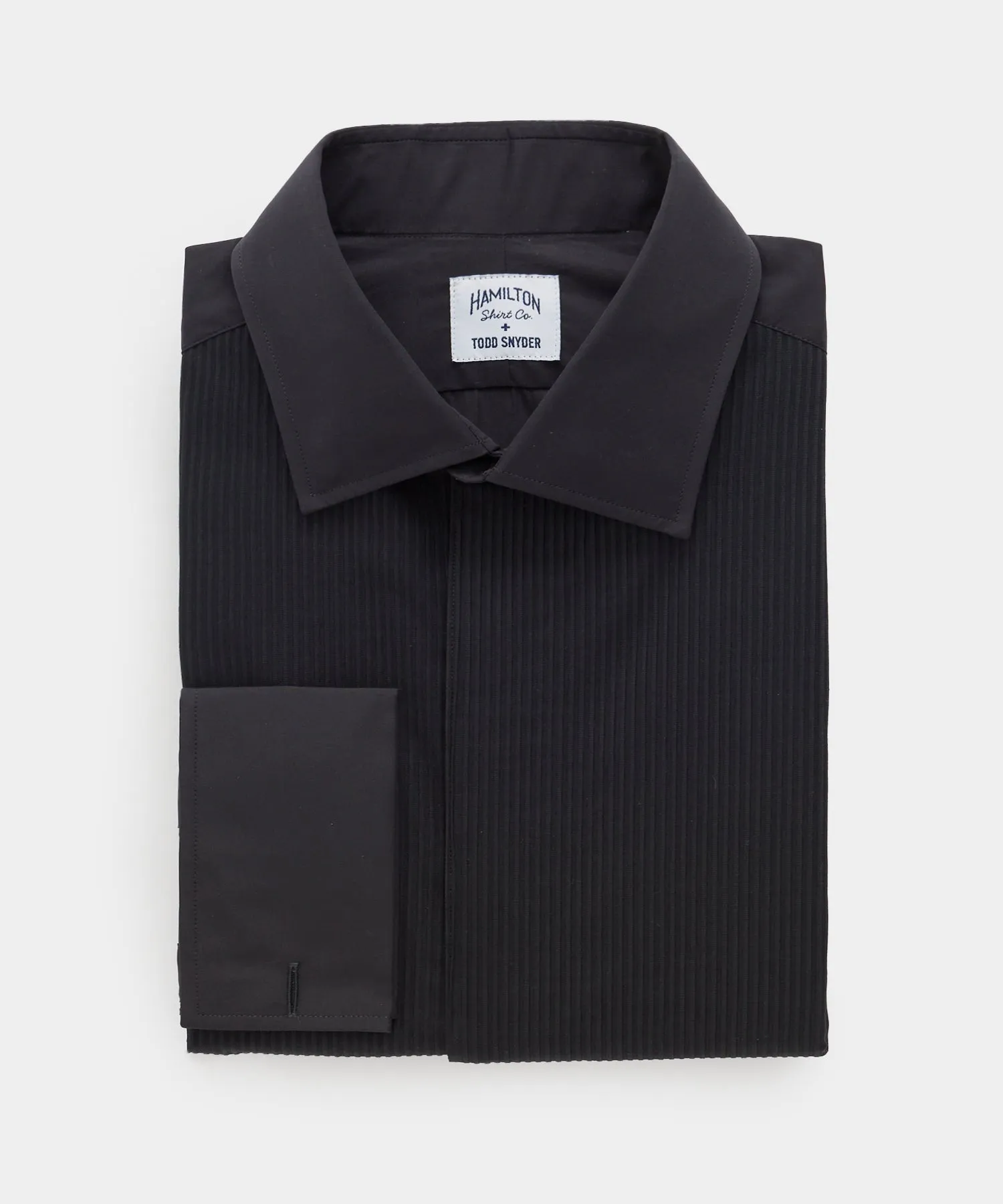 Hamilton   Todd Snyder Pleated Tuxedo Shirt in Black
