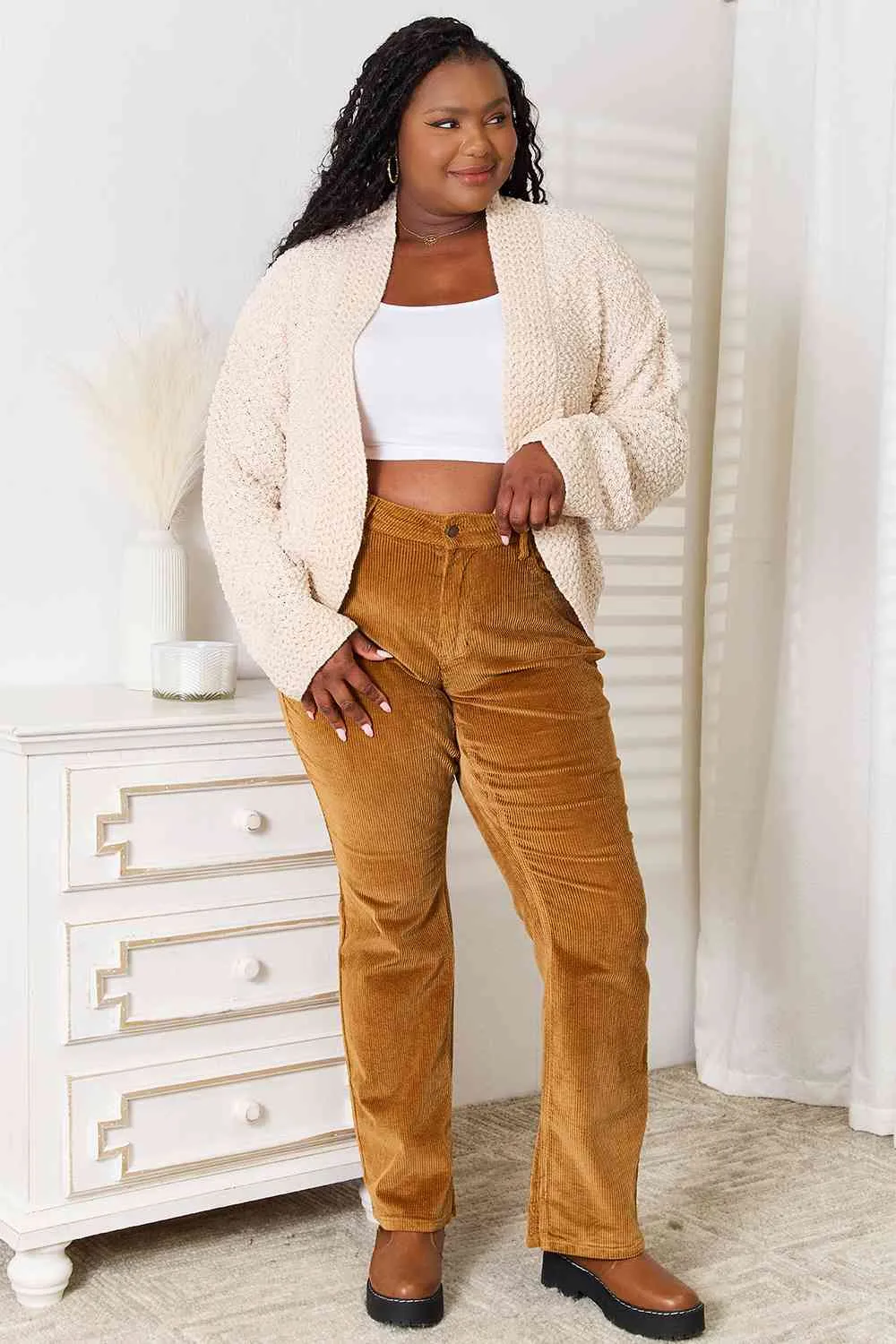 Hazel Blues® |  Double Take Open Front Long Sleeve Cardigan