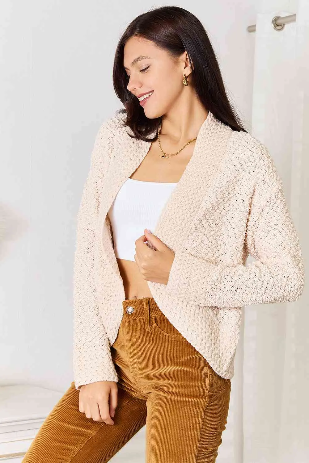 Hazel Blues® |  Double Take Open Front Long Sleeve Cardigan
