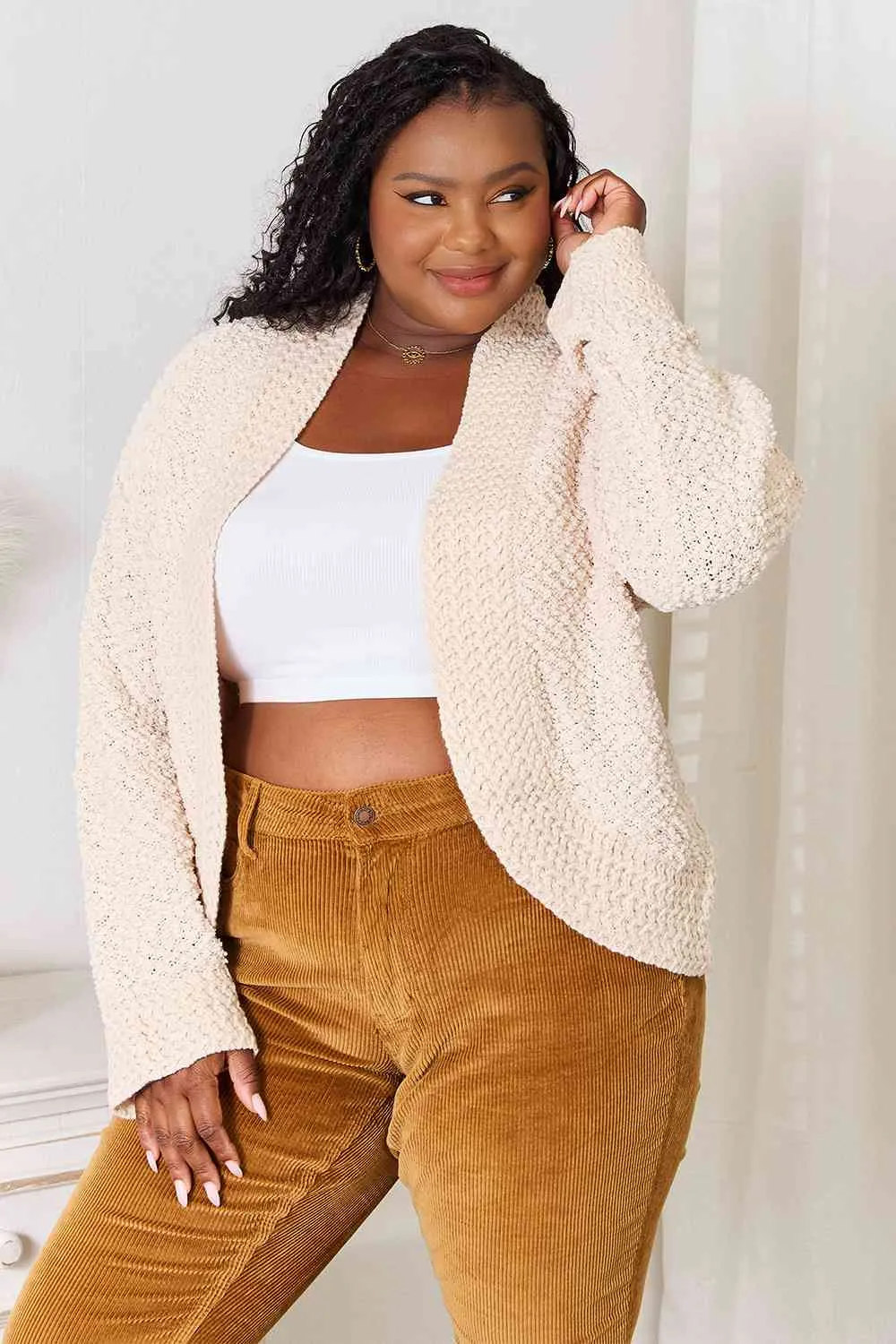 Hazel Blues® |  Double Take Open Front Long Sleeve Cardigan