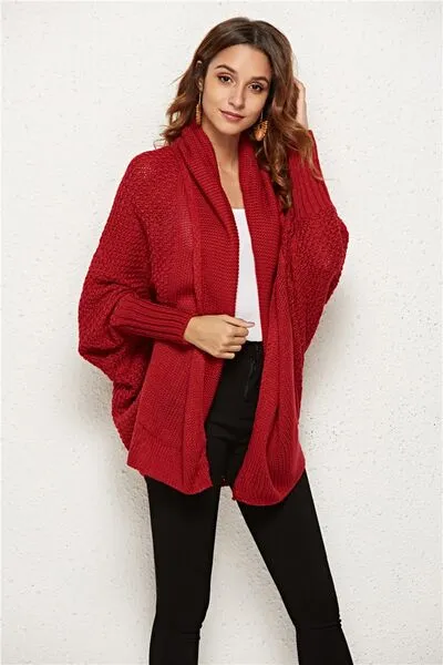 Hazel Blues® |  Open Front Batwing Sleeve Cardigan
