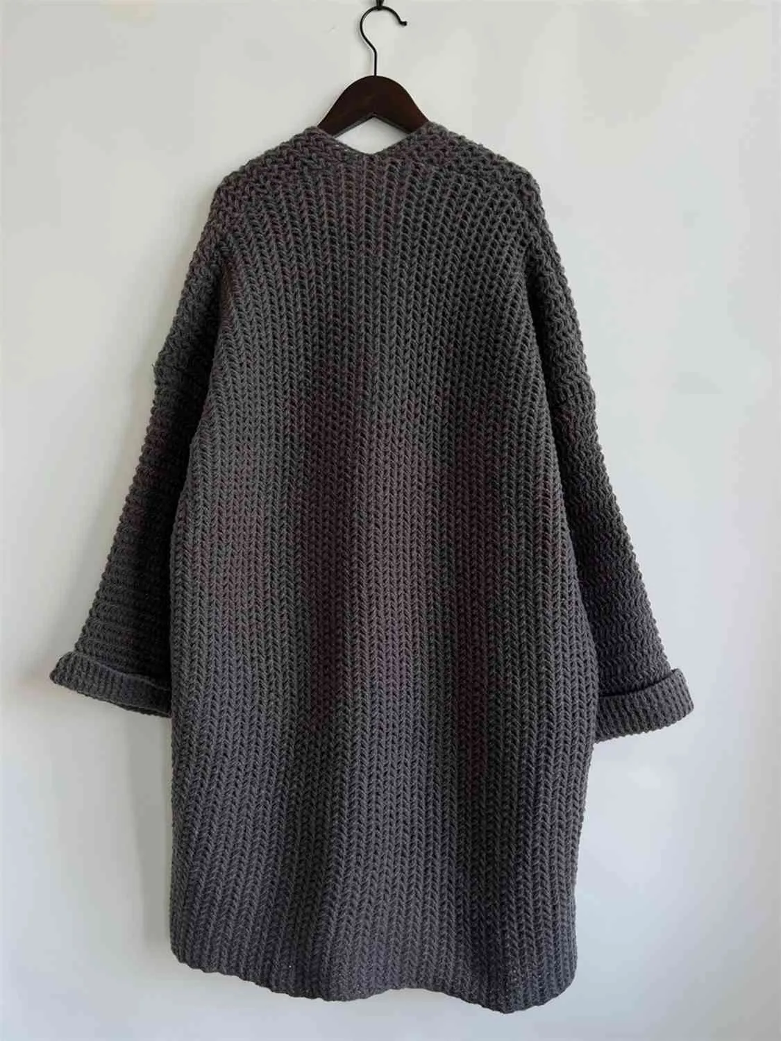 Hazel Blues® |  Open Front Long Sleeve Cardigan with Pockets