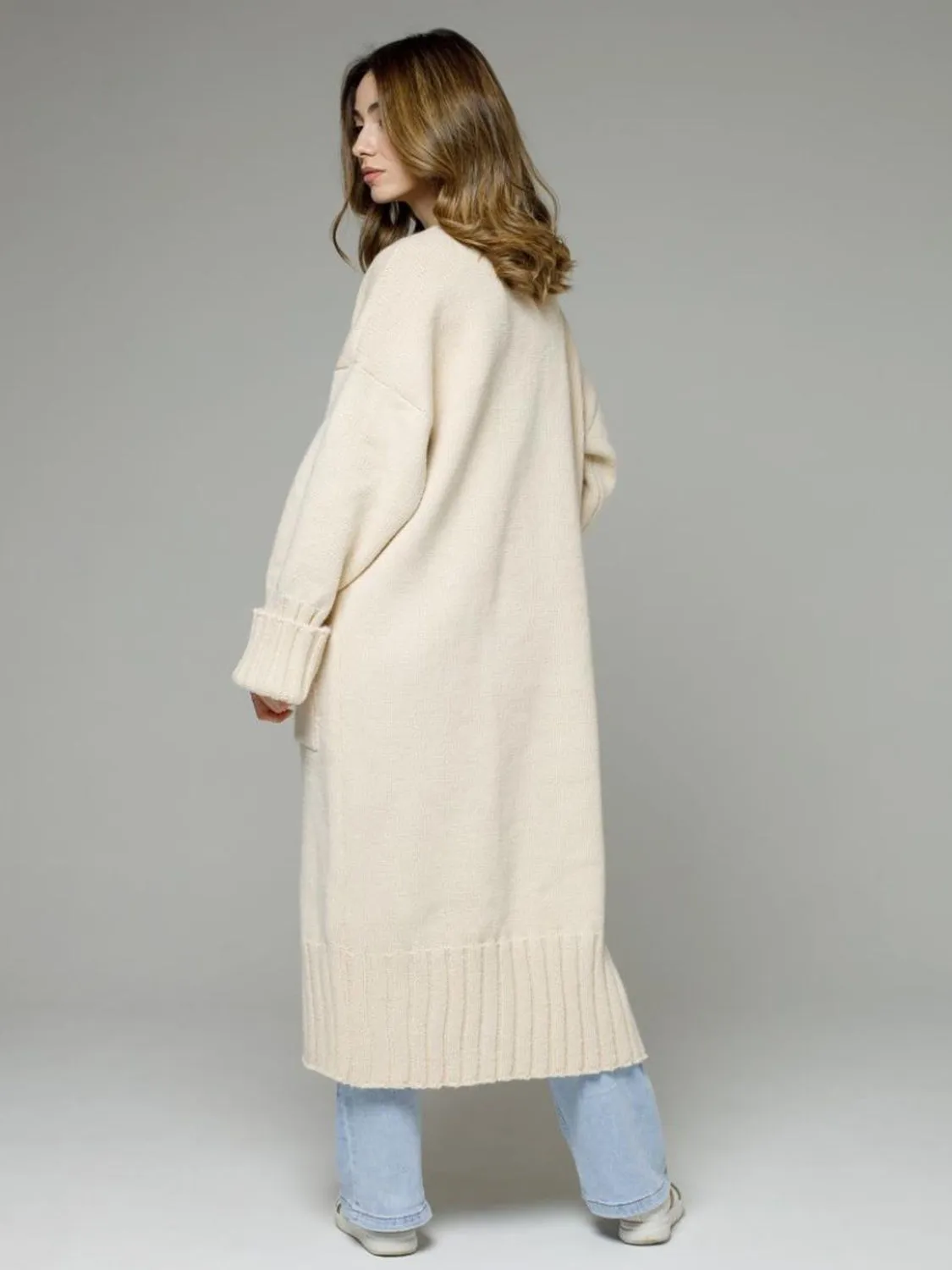 Hazel Blues® |  Pocketed Open Front Dropped Shoulder Cardigan