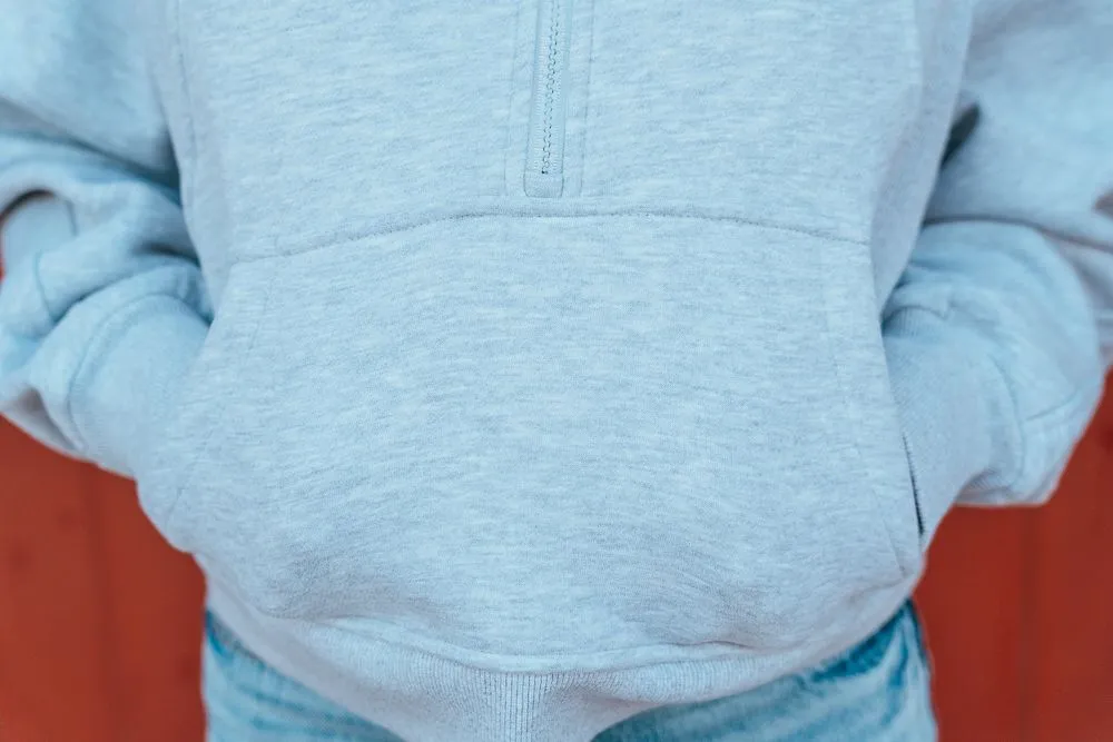 Heather Gray Dove Half Zip Pullover 950CK