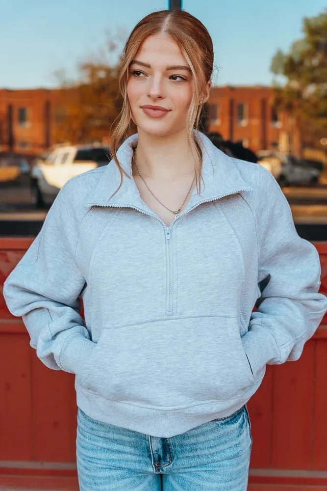 Heather Gray Dove Half Zip Pullover 950CK