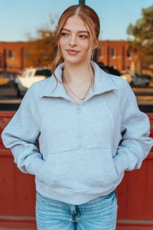 Heather Gray Dove Half Zip Pullover 950CK
