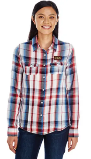 Home of The Free Land Of The Babes Women's Flannel Shirts