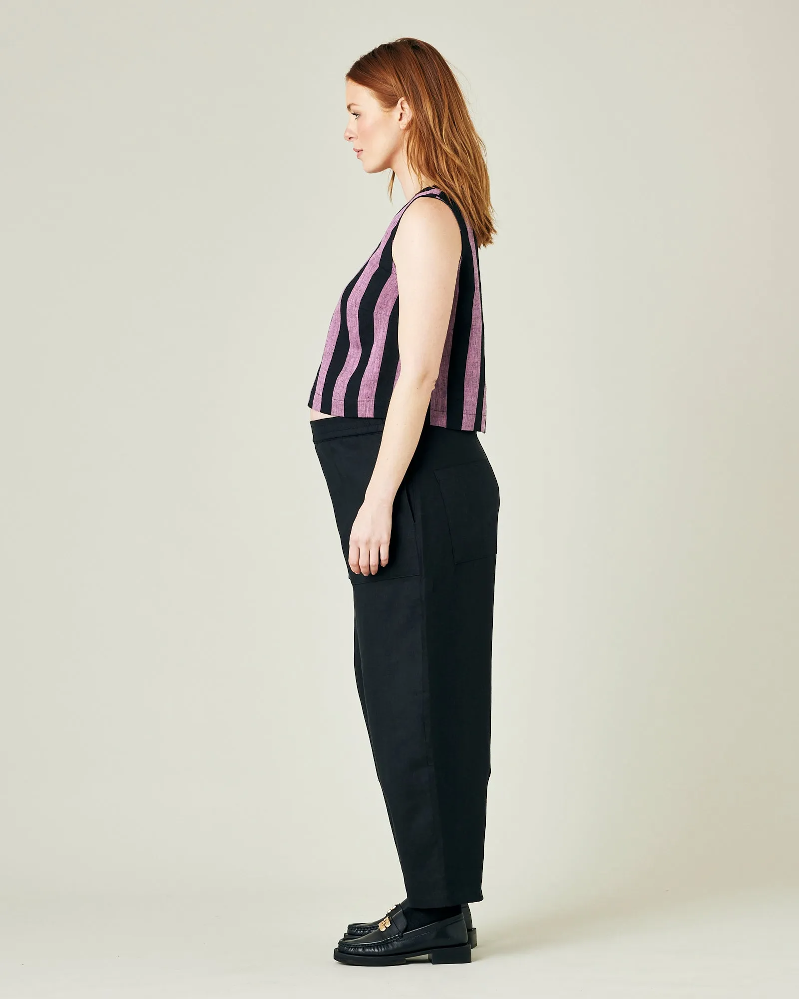 Huxley Black Linen Trousers