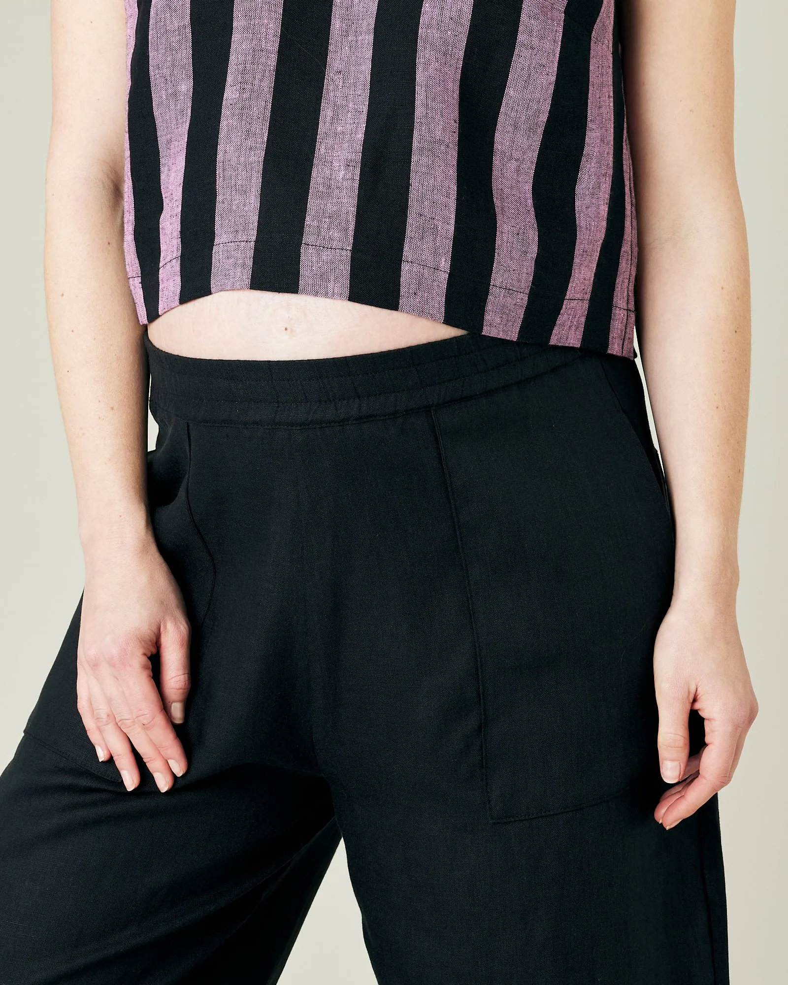 Huxley Black Linen Trousers