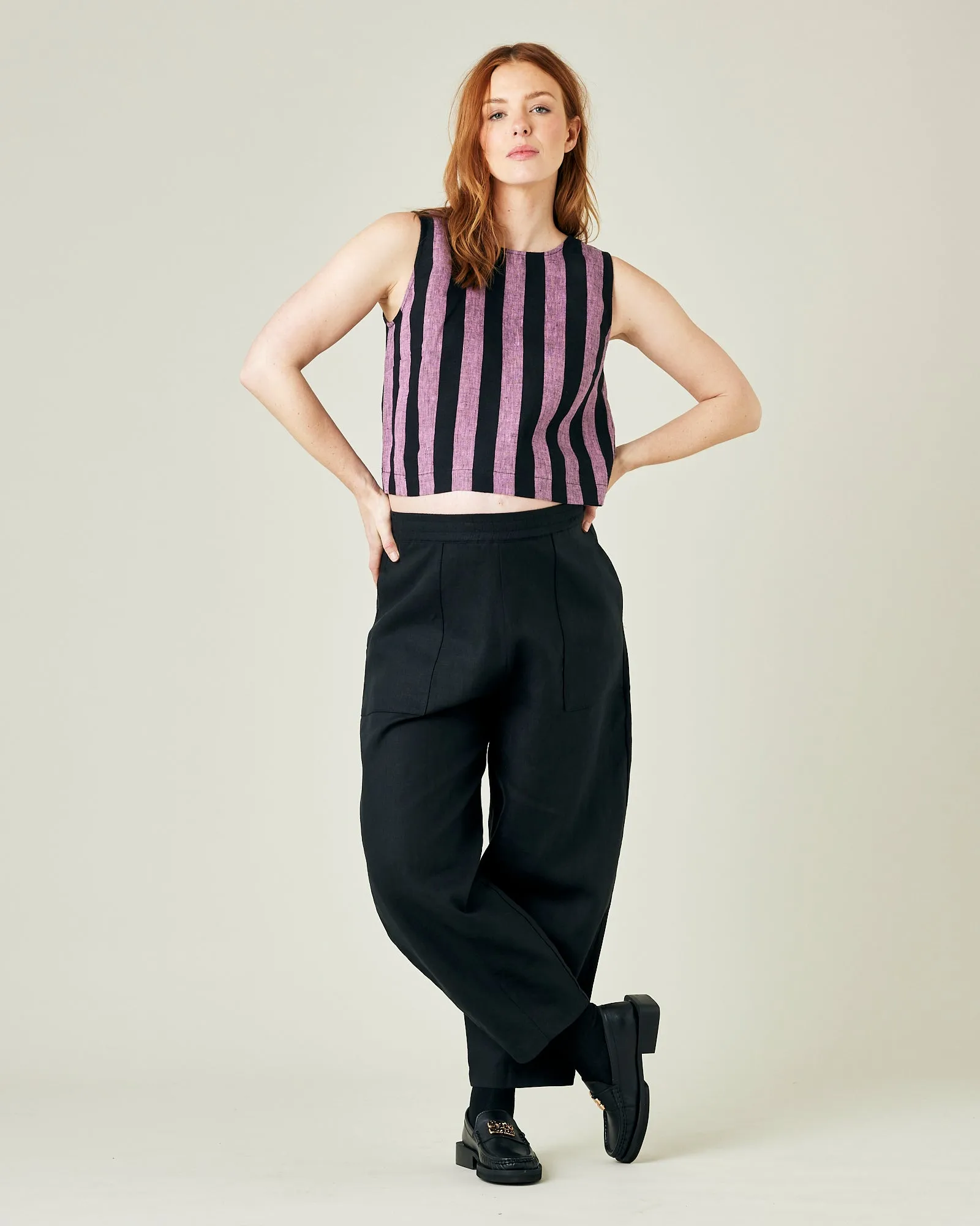 Huxley Black Linen Trousers