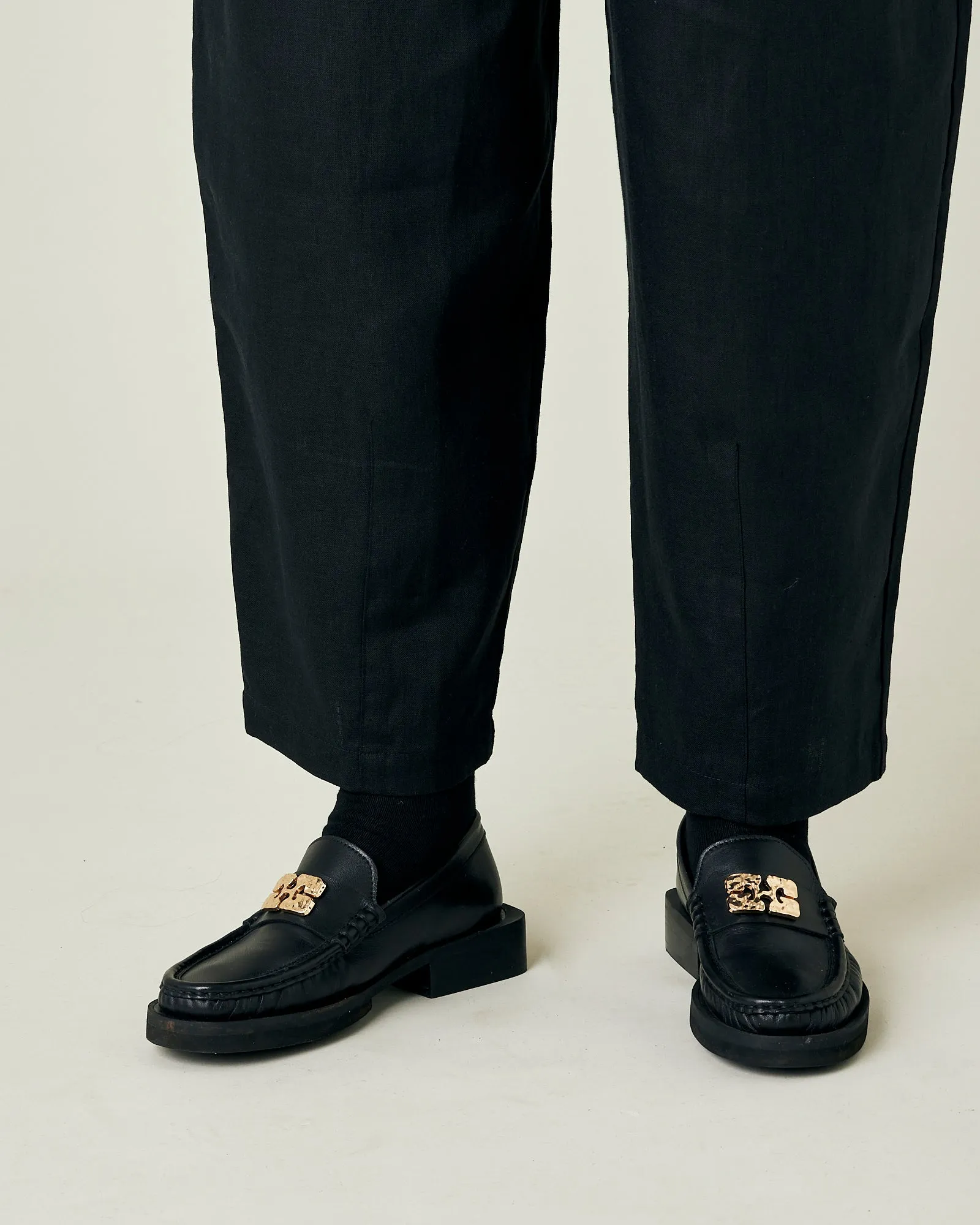 Huxley Black Linen Trousers