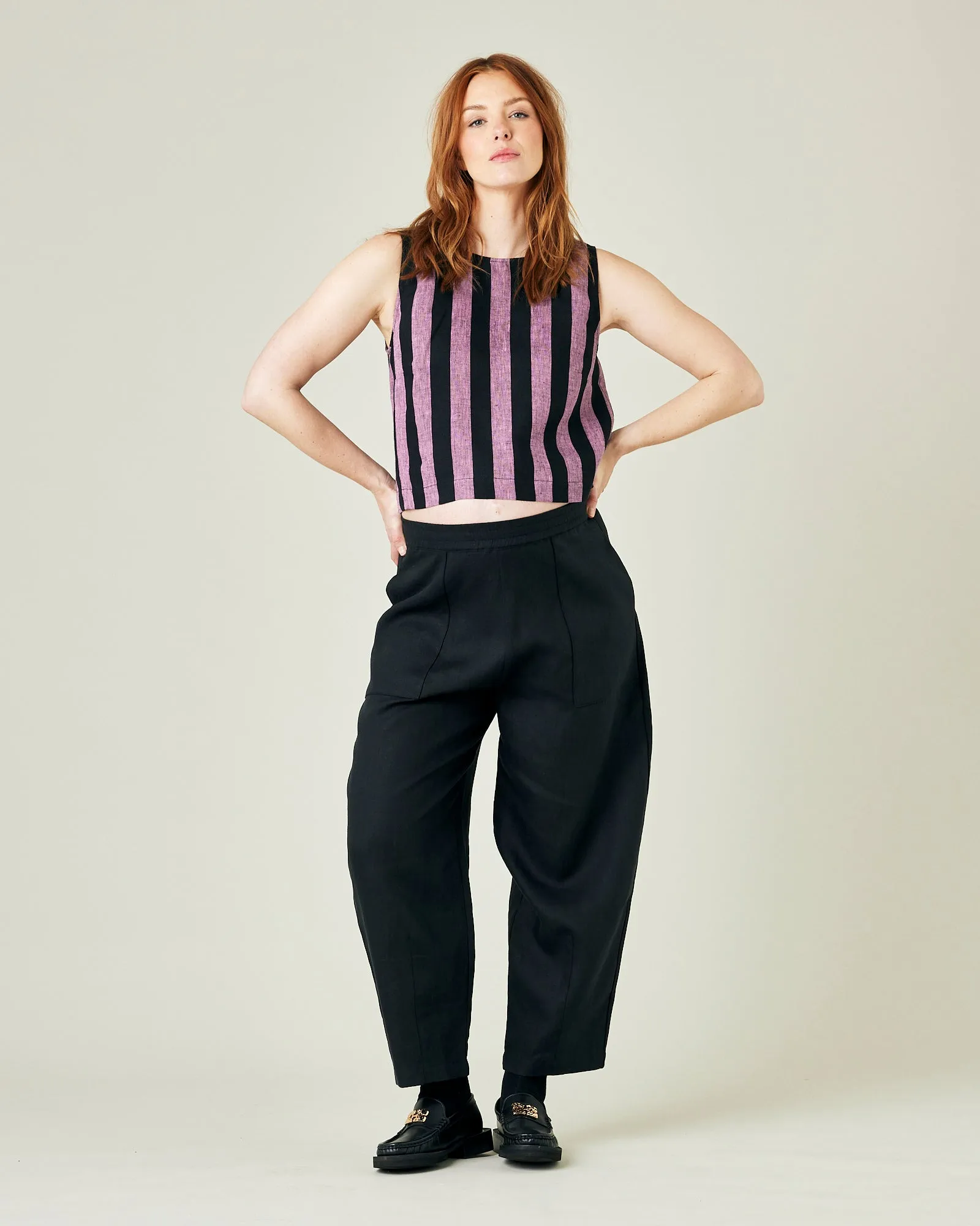 Huxley Black Linen Trousers