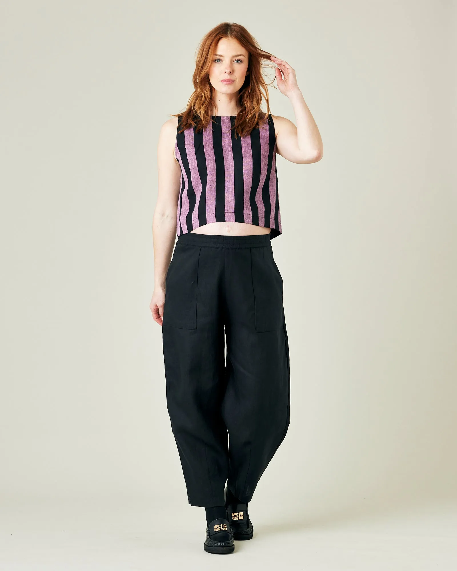 Huxley Black Linen Trousers