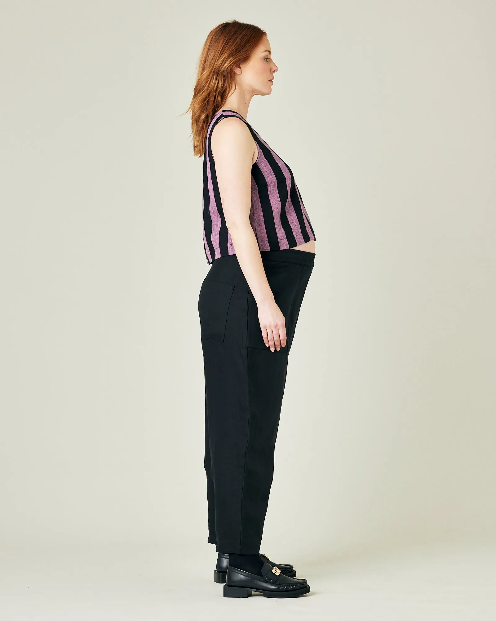 Huxley Black Linen Trousers
