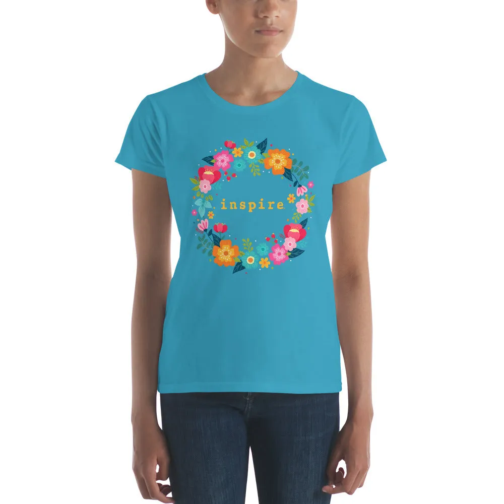 inspire Floral Wreath Women's Short Sleeve T-Shirt