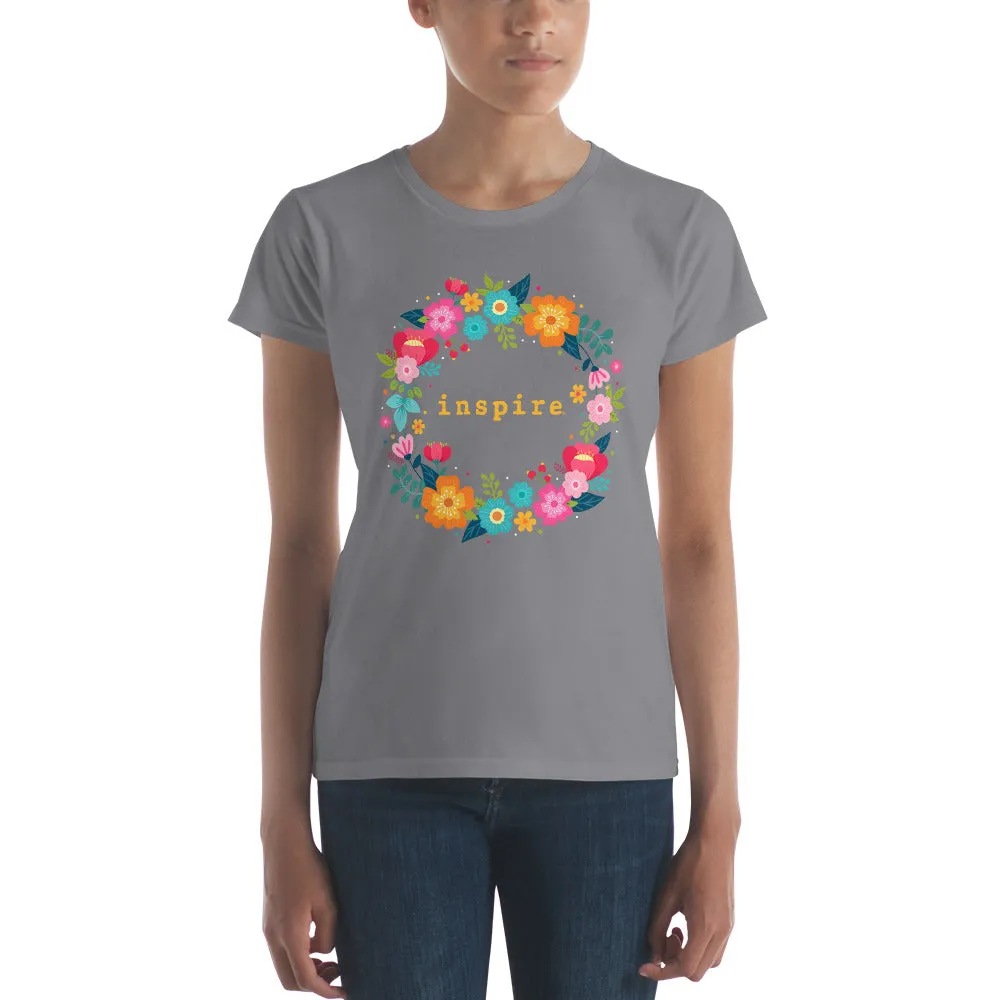 inspire Floral Wreath Women's Short Sleeve T-Shirt
