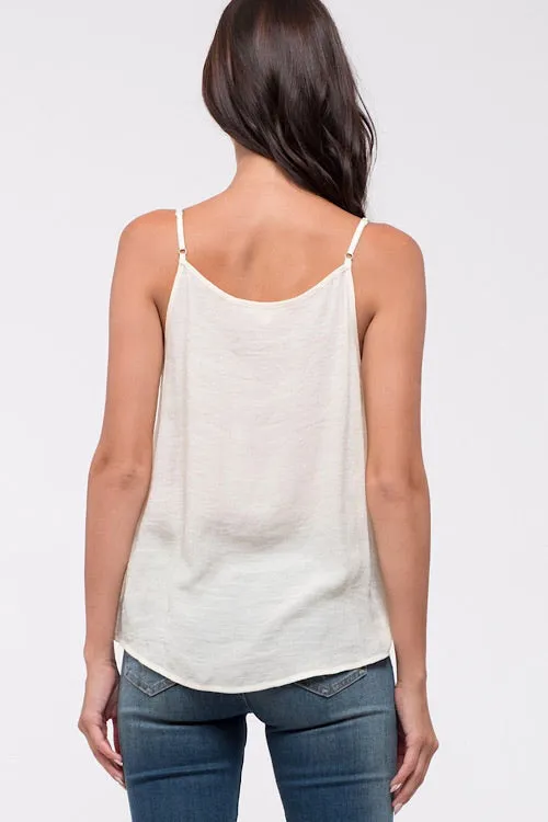 Ivory Embroidered Cami Tank