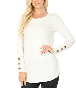 Ivory Long Sleeve Layering Top