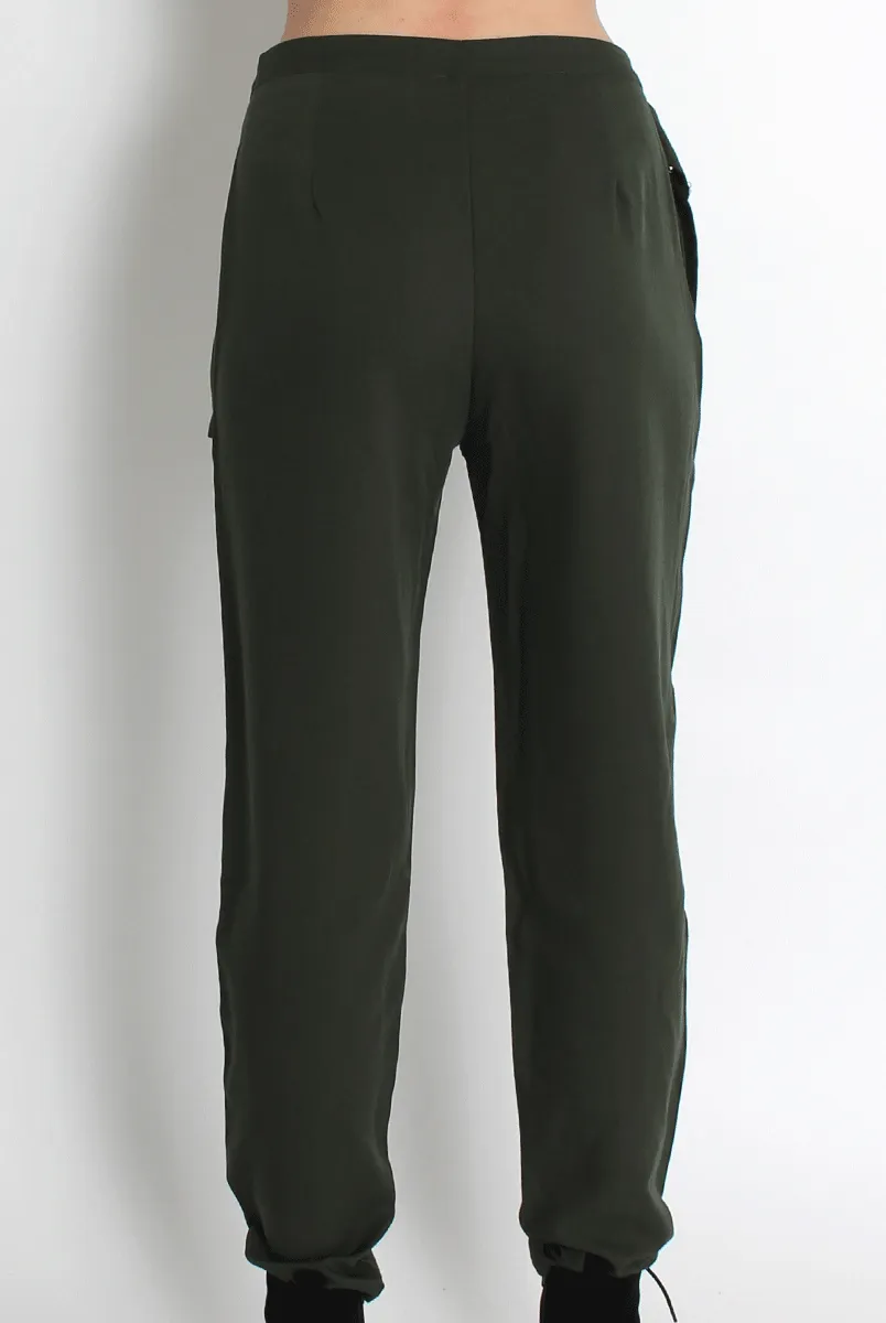 Jeannette Khaki Cigarette Trousers