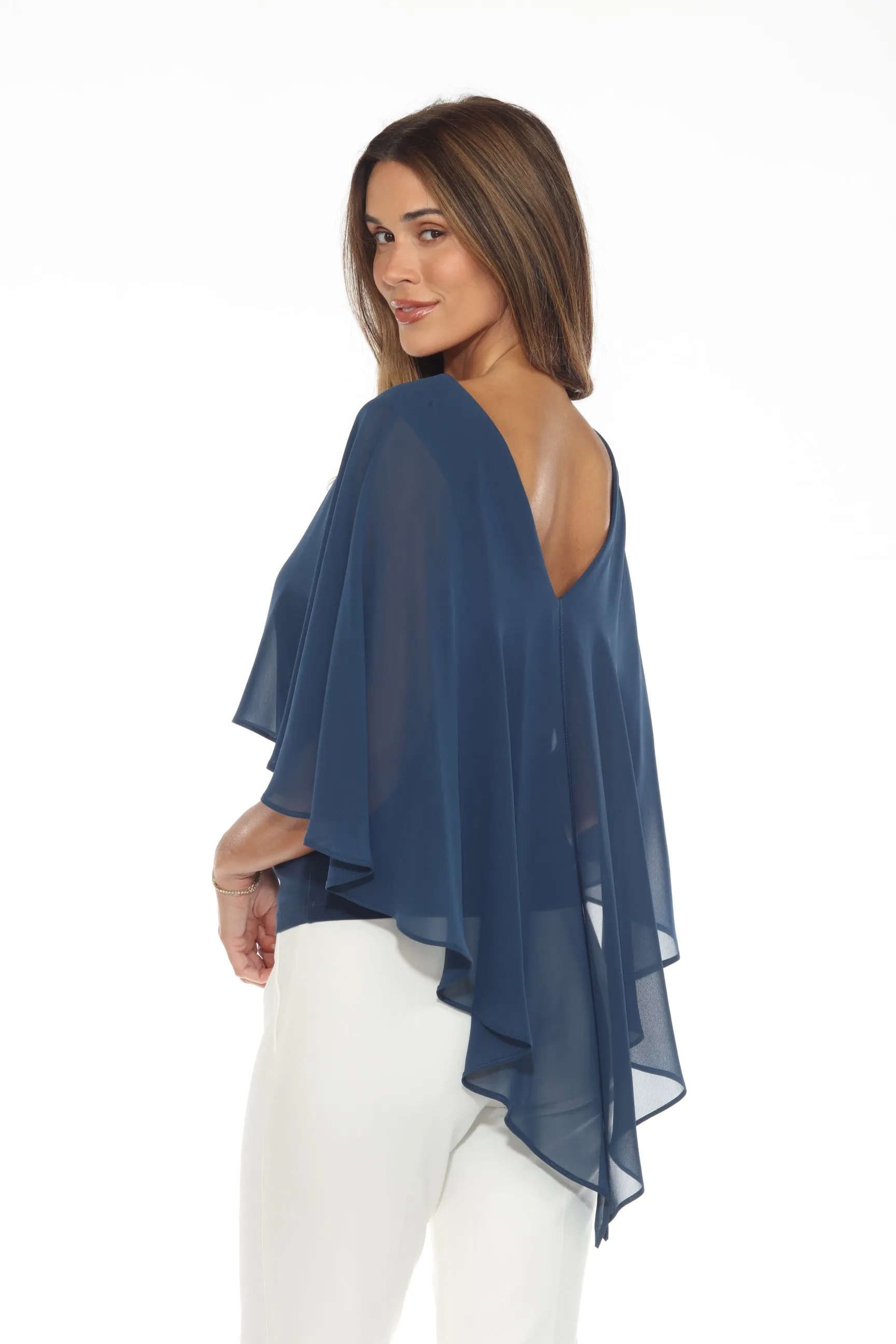 Joseph Ribkoff Nightfall Lightweight Chiffon Layered Blouse 243194