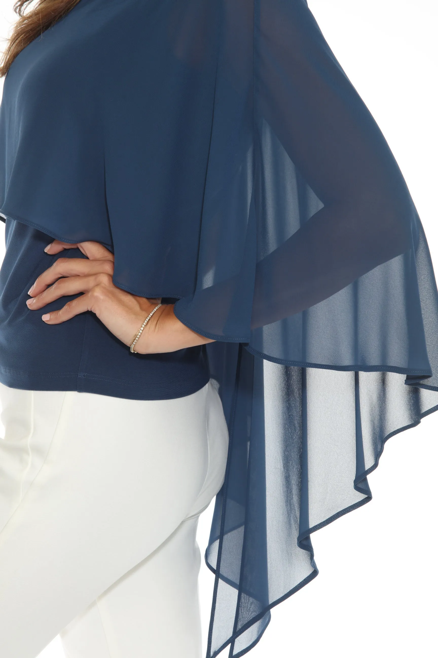 Joseph Ribkoff Nightfall Lightweight Chiffon Layered Blouse 243194