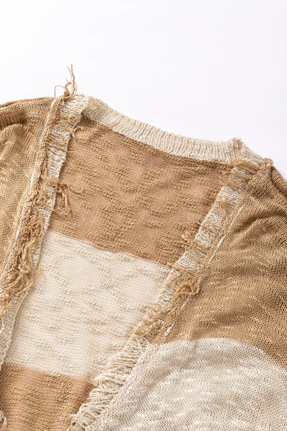 KaleaBoutique Beautiful Lantern Sleeve Fringed Open Cardigan
