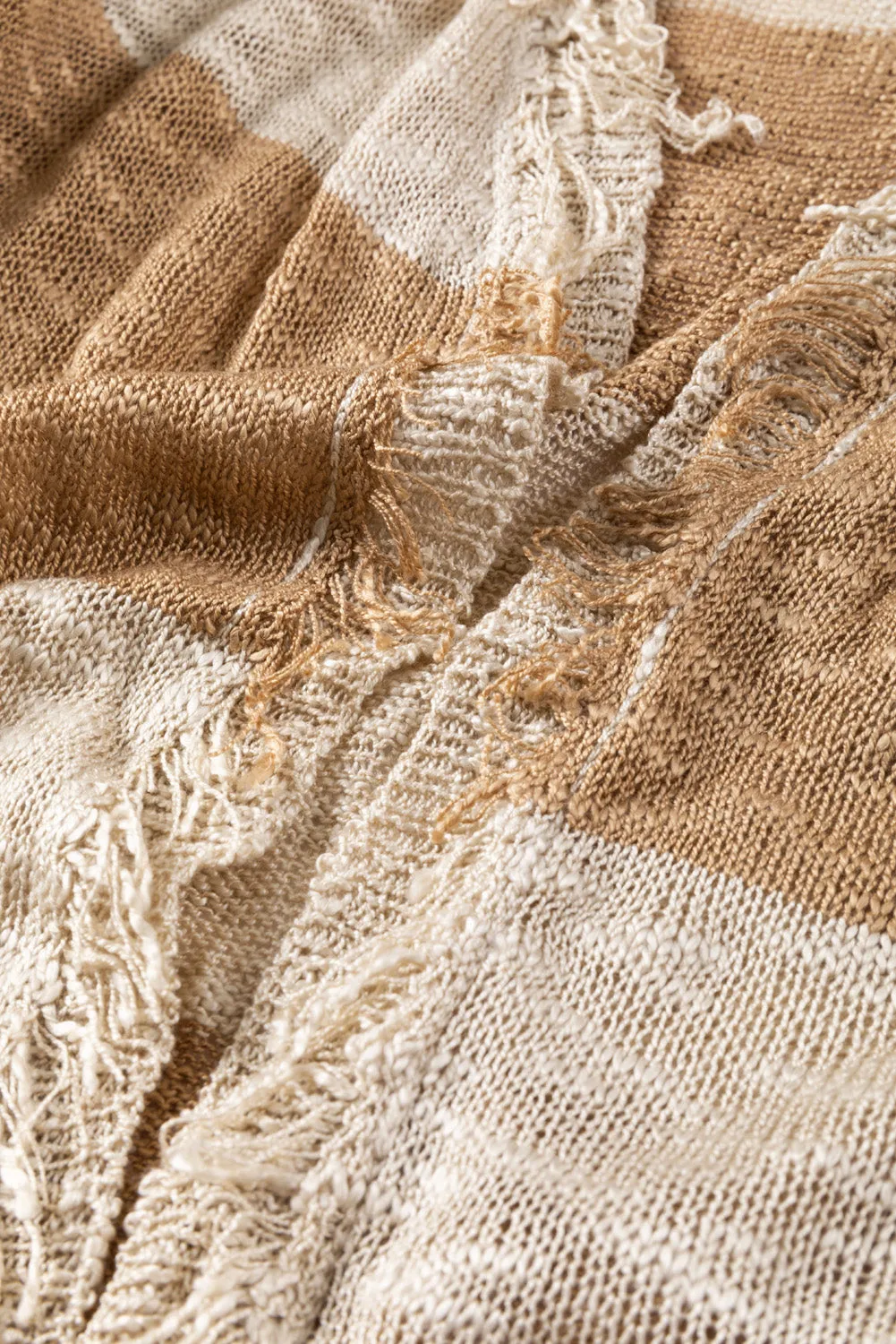 KaleaBoutique Beautiful Lantern Sleeve Fringed Open Cardigan