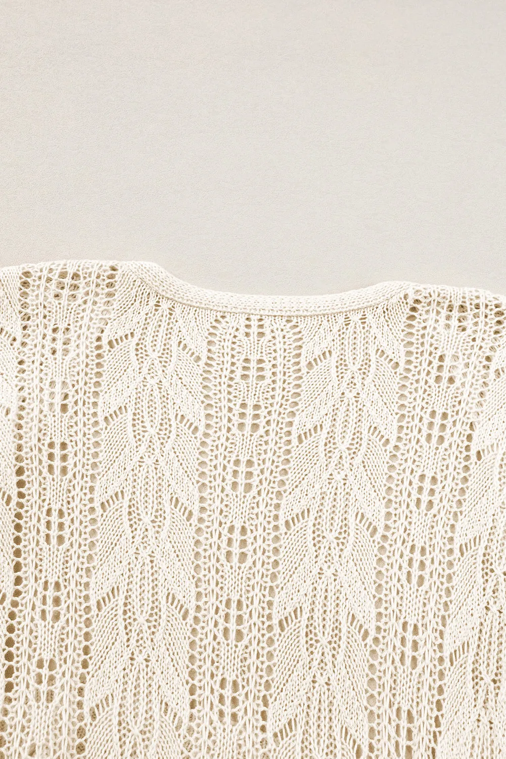 KaleaBoutique Openwork Short Sleeve Open Cardigan