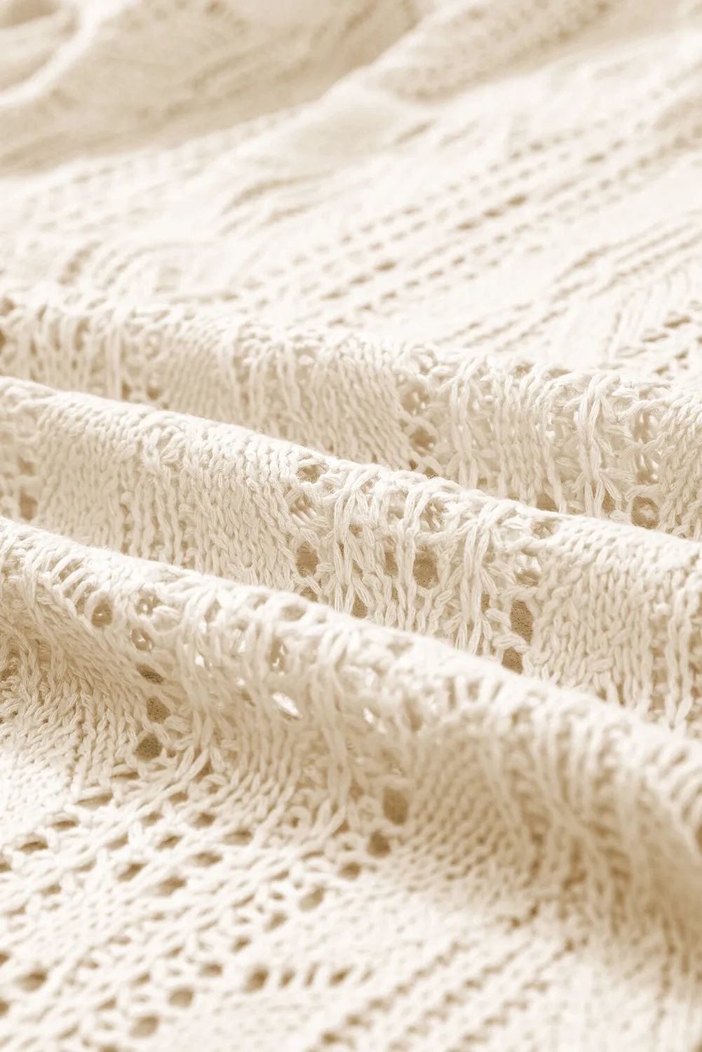 KaleaBoutique Openwork Short Sleeve Open Cardigan