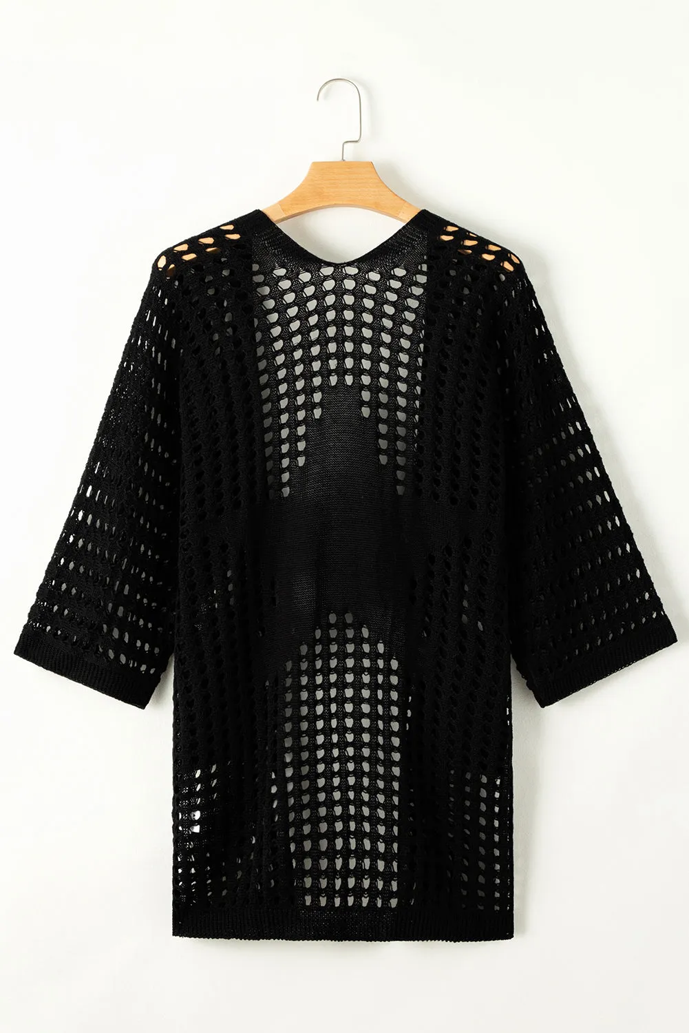 KaleaBoutique Pointelle Knit Pocket Open Front Cardigan