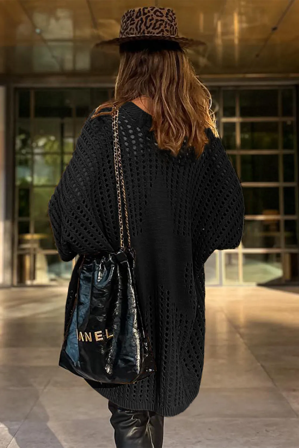 KaleaBoutique Pointelle Knit Pocket Open Front Cardigan