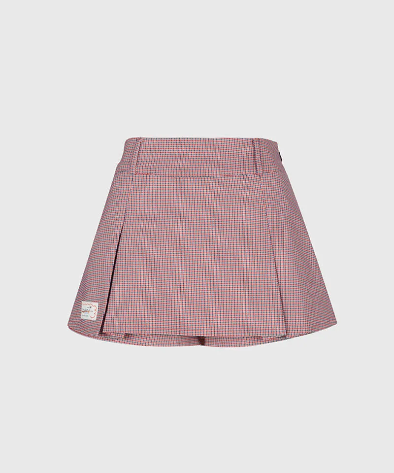 KANDINI Low-Rise Pleated Skirt - Red
