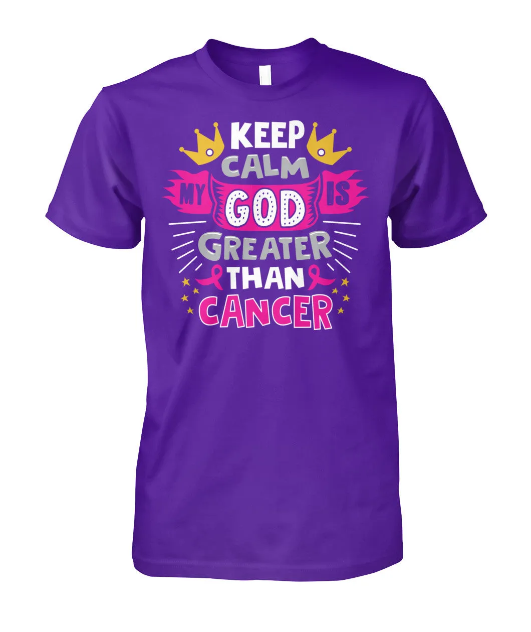 Keep Calm My God is Greater Than Cancer Shirts and Long Sleeves
