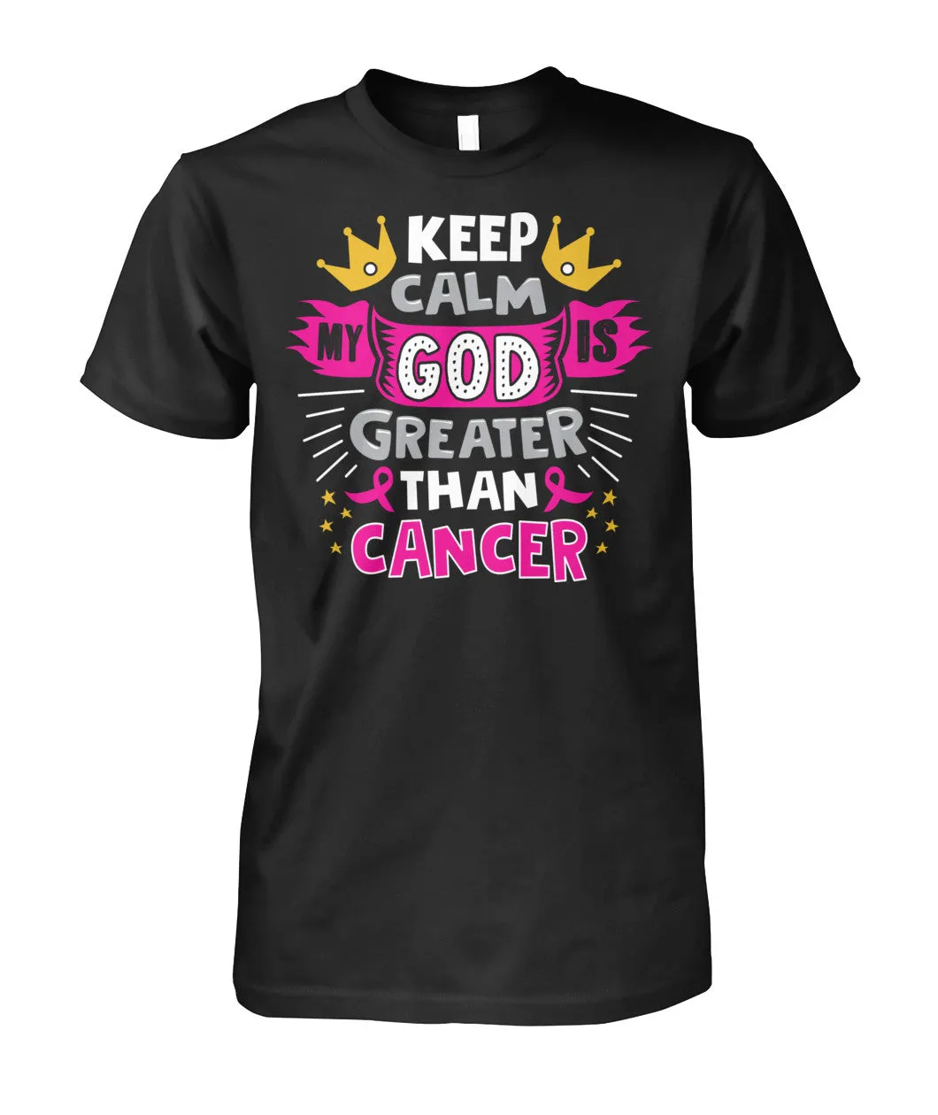 Keep Calm My God is Greater Than Cancer Shirts and Long Sleeves