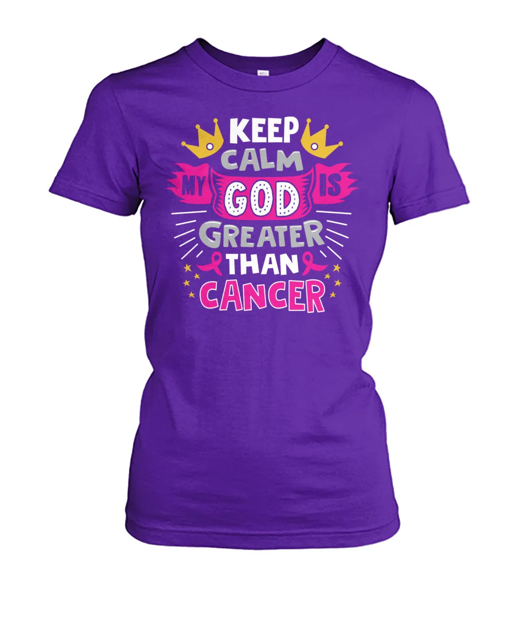 Keep Calm My God is Greater Than Cancer Shirts and Long Sleeves