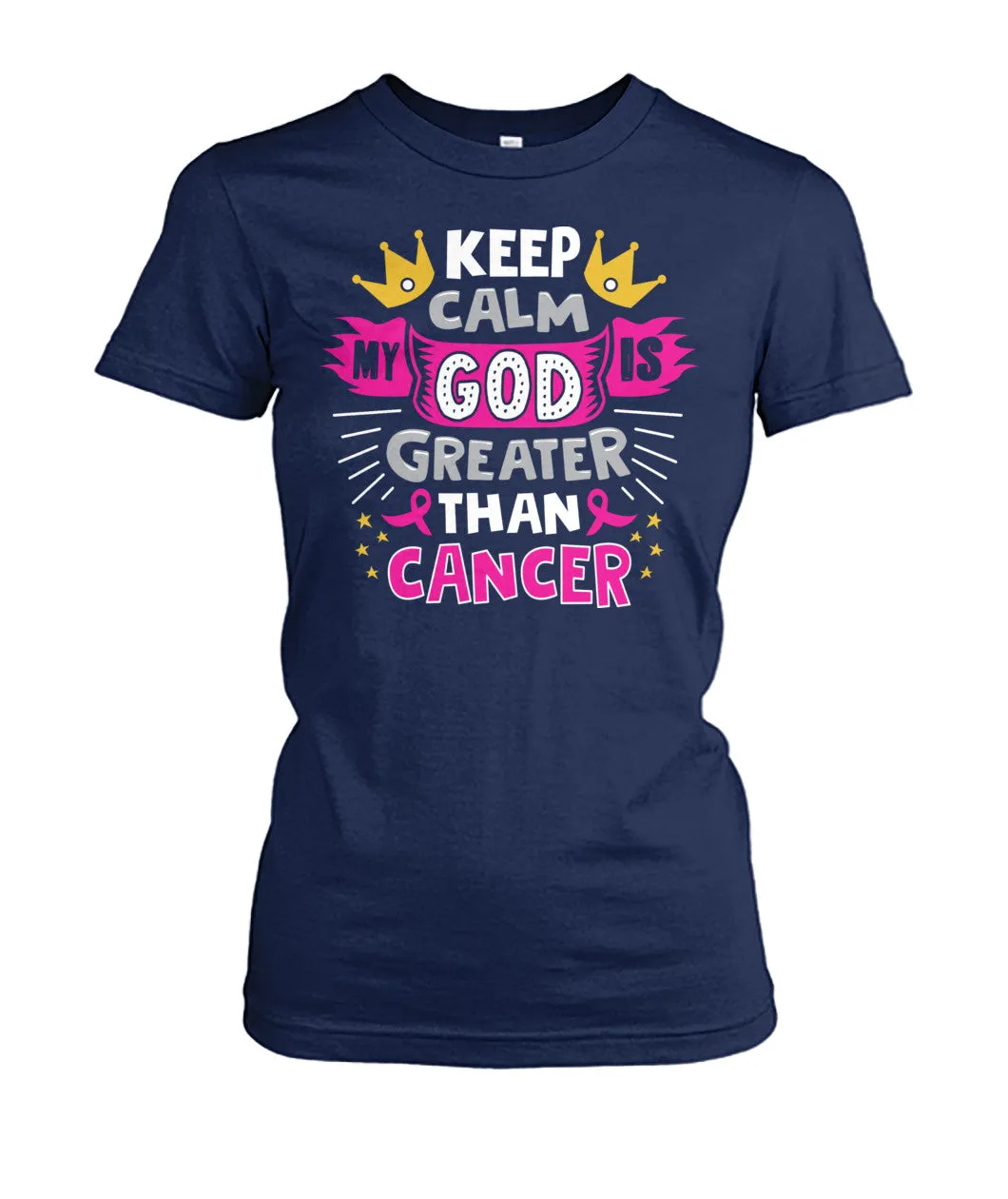 Keep Calm My God is Greater Than Cancer Shirts and Long Sleeves