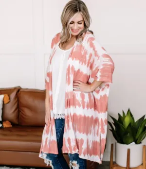 KEEP IN LIGHT OMBRE CORAL CARDIGAN- in store