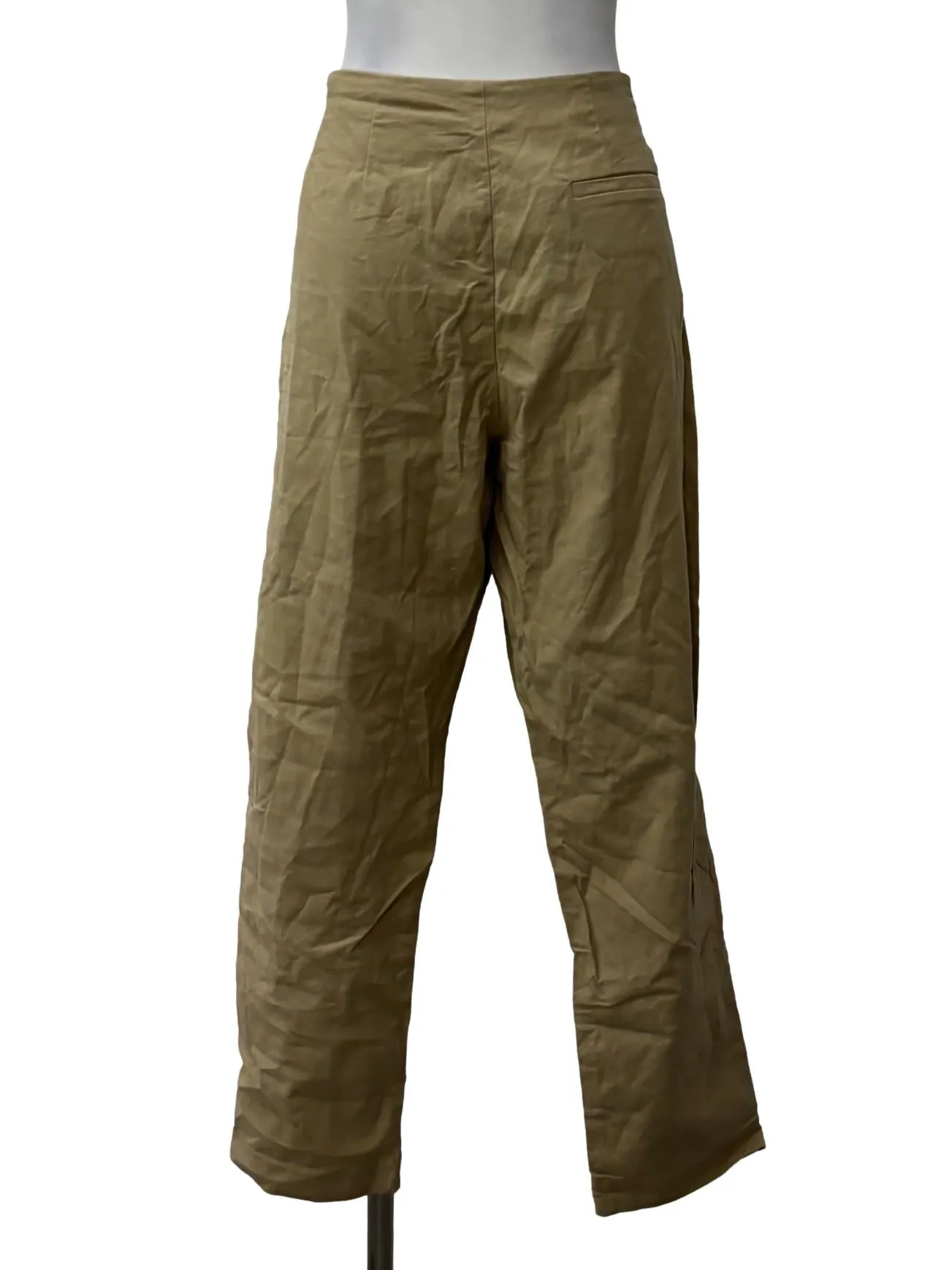 Khaki Brown Straight Leg Trousers
