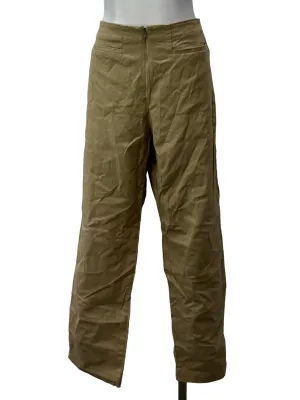 Khaki Brown Straight Leg Trousers