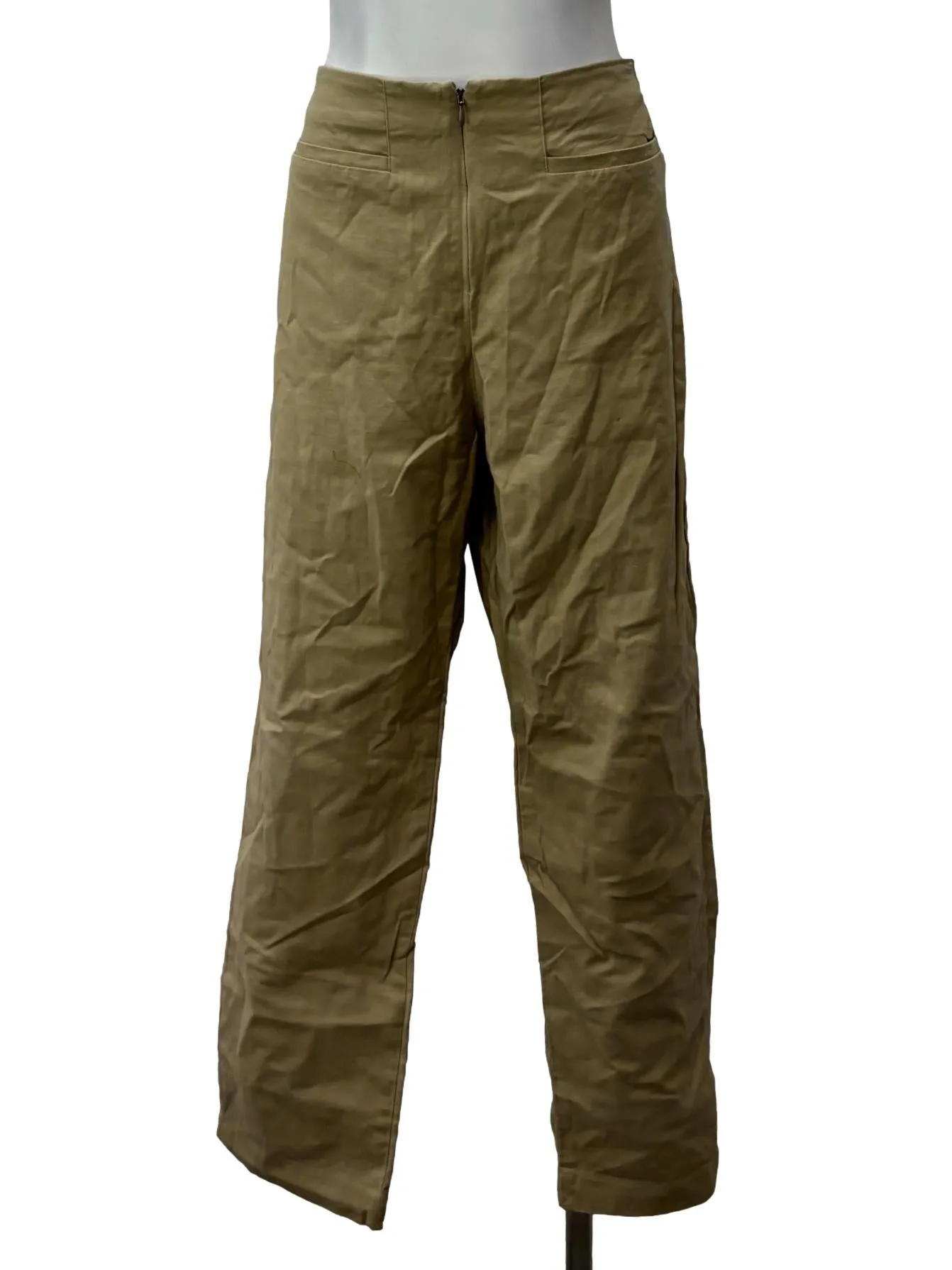Khaki Brown Straight Leg Trousers