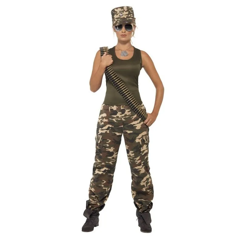 Khaki Camo Deluxe Costume, Female