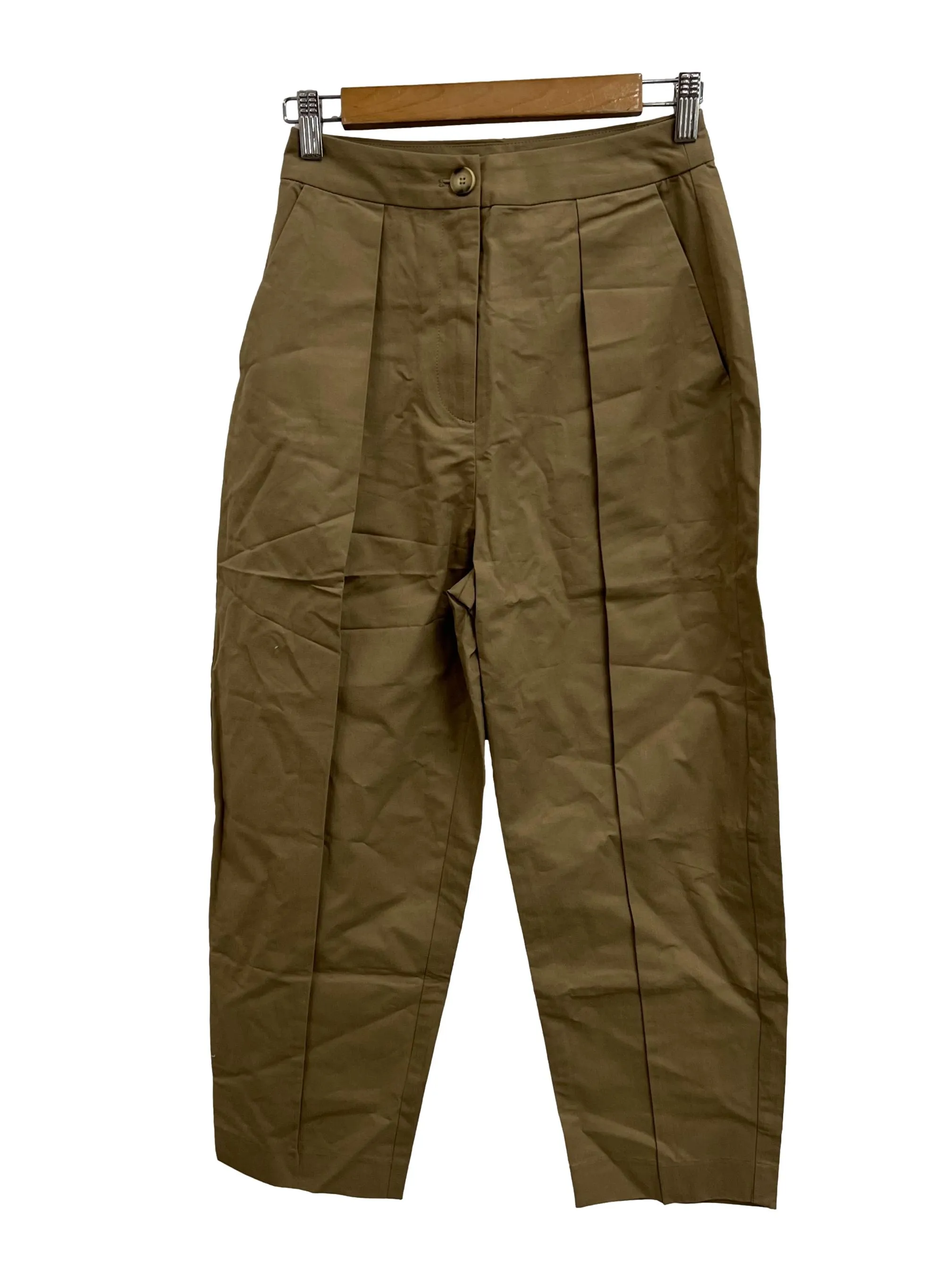 Khaki Middle Stripe Puffy Trousers LB