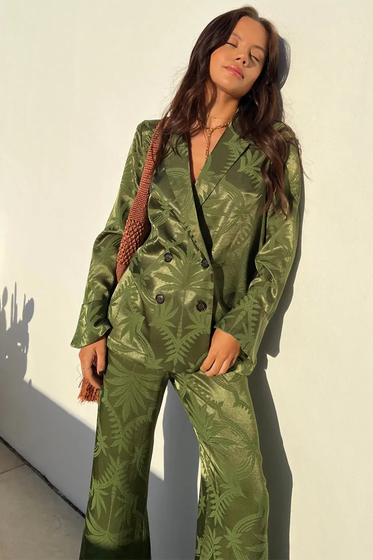 Khaki Palm Jacquard Blazer