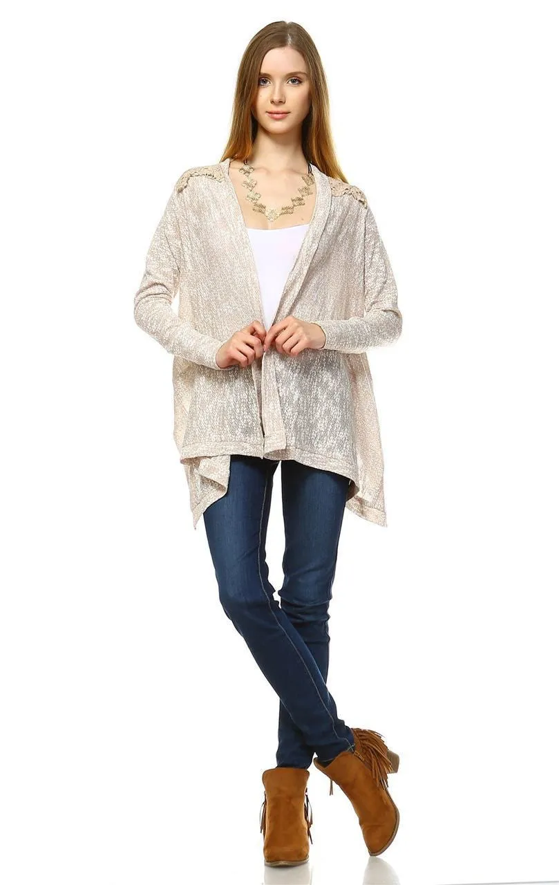 Lace Cardigans Crochet and Knit Taupe